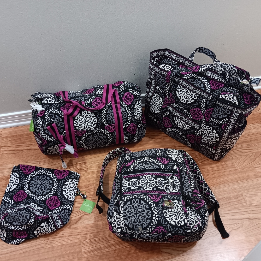 Vera Bradley 5 Pc Set Canterbury Magenta